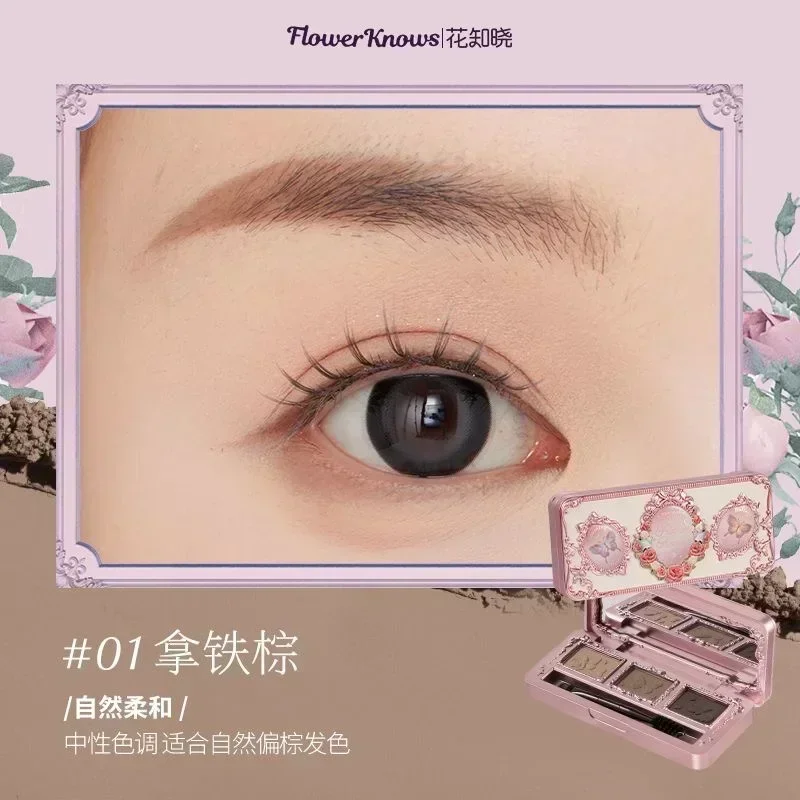 Flower Knows – crème à sourcils tricolore, imperméable et résistante à la sueur, sans poudre, lingettes démaquillantes