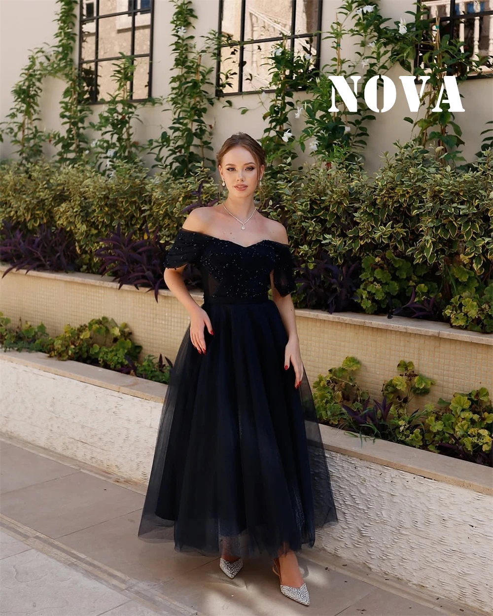 Op maat gemaakte avondjurken van tule van hoge kwaliteit Klassieke off-shoulder homecoming-jurken Elegante jurken voor speciale gelegenheden