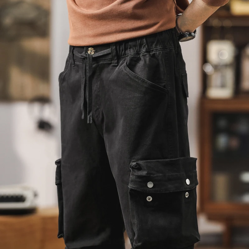 بنطلون عمل كاجوال فضفاض للرجال ربيع الخريف لحام خارجي مقاس كبير سروال شحن مريح مع جيوب متعددة #6