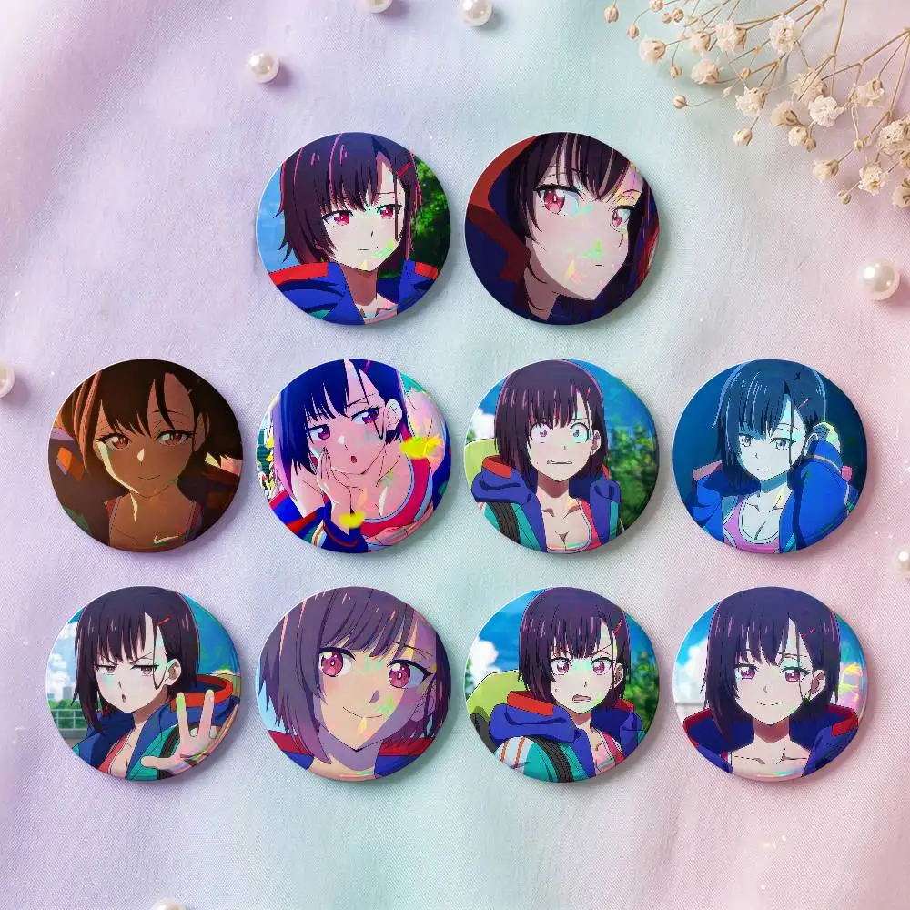 Shizuka Mikazuki Anime Character Badges Button Round Creative Pin Brooch Badge Bag Decor Accessories Fans Collect Friends Gifts
