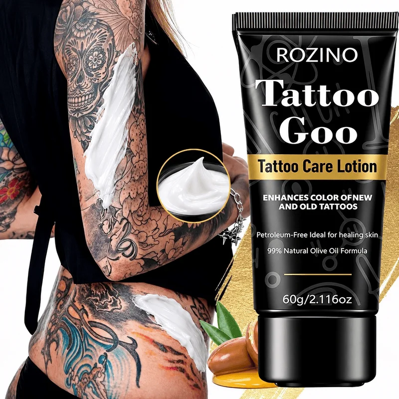 60g Tattoo Pre-And Post-Care Cream/Tattoo Aftercare Balm/Moisturizer, Natural Olive Oil Formula, Deeply Moisturizing and Color-Preserving Tattoo Lotion, Suitable for Enhancing the Color of New and Old Tattoos, Gentle and Moisturizing Version for Daily Use, Prevents Ink Fading, Soothes Tattoo Skin, Soft and Skin-Friendly, Long-Lasting Color, Makes Tattoo Colors Vibrant, a Must-Have for Summer Tattoo Enthusiasts, Suitable for Both Men and Women