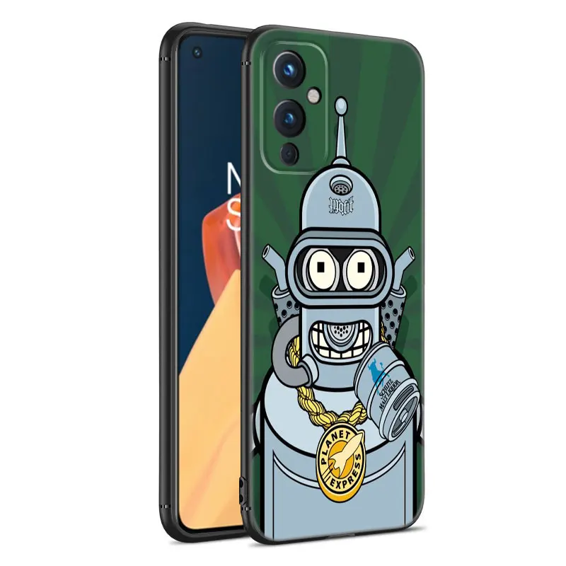 Cartoon Futurama Bender Black Silicone Phone Case For OnePlus 9 10 11 12 ACE 2V Pro 9RT 10T 10R Nord CE 2 3 Lite N10 N20 N30 5G