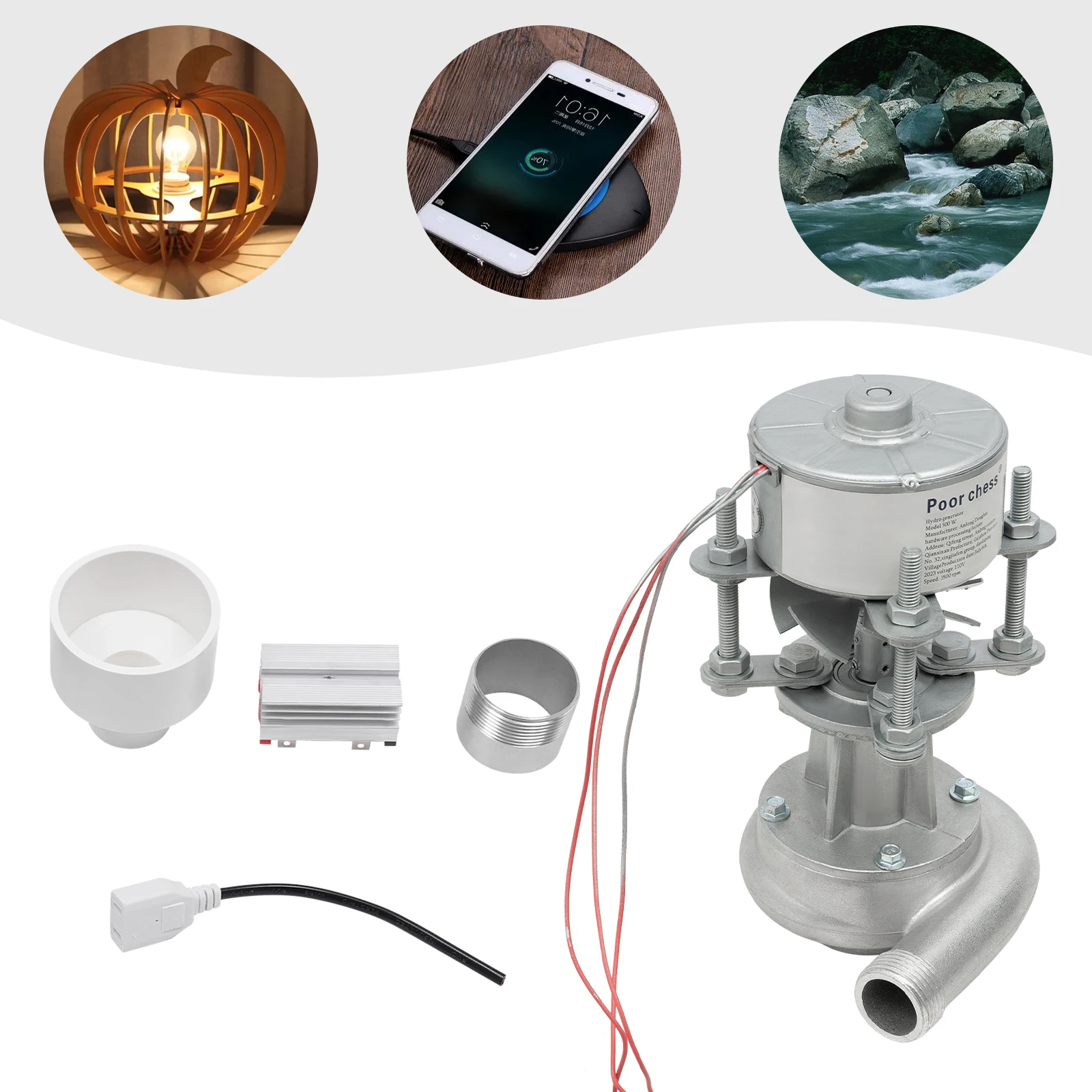 Micro Hgenerator 500 Watts 50hz 110 Volts High Power with Monitoring