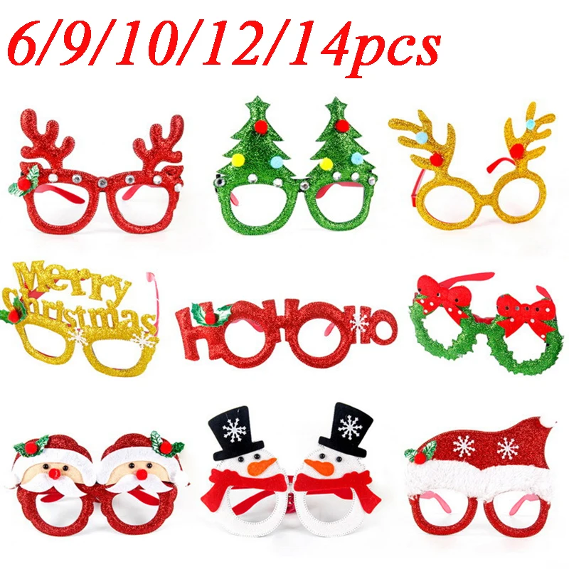 Weihnachten dekorative Brille Festival Brillen Santa Schneeflocke Rentier Weihnachtsbaum Design Party Kostüm Zubehör Brillengestelle