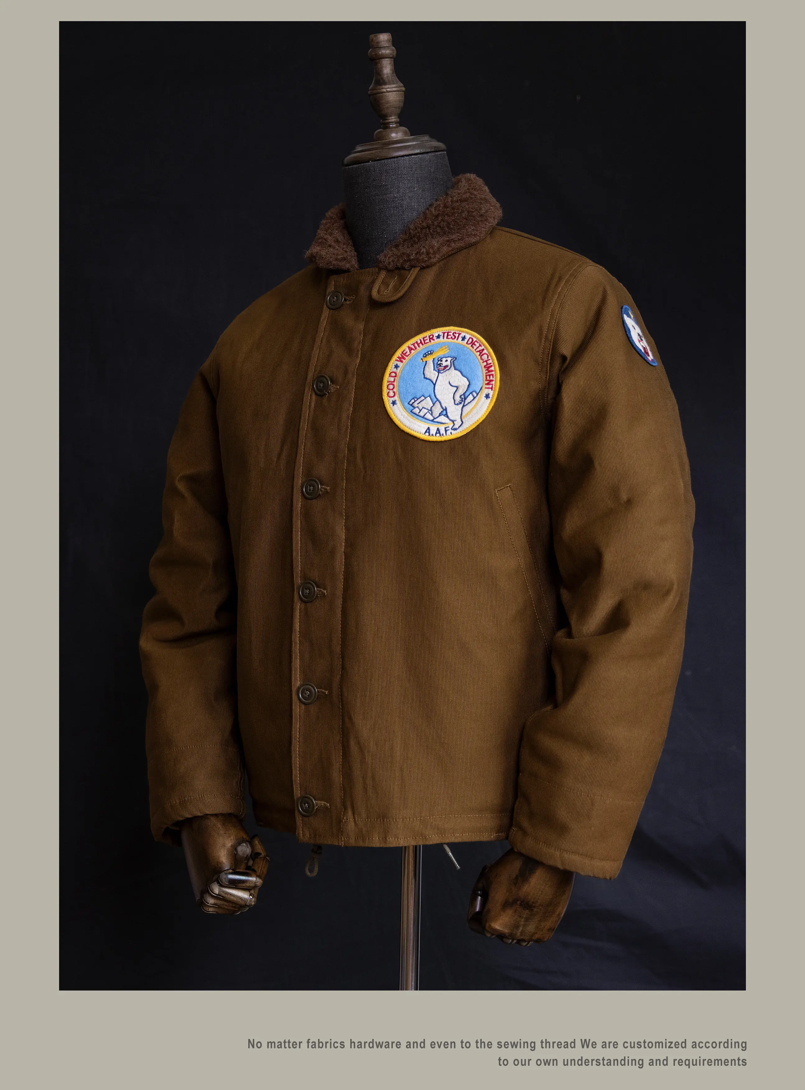 Red Tornado N-1 Deck Jacket Men US Navy Military Coat Loose Fit Thick Wool Lined Vintage Workwear Autumn Winter Outerwear