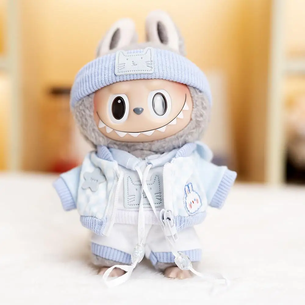 For 17cm Labubu Doll Clothes Sports Clothes Doll Clothes Color Match Hoodies Dolls Accessories Cute Decoration Little Cloths