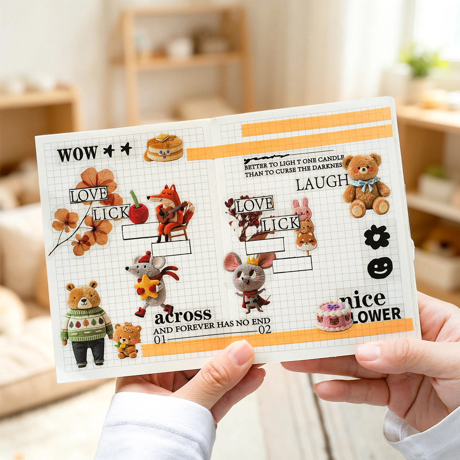 6sheets Kawaii Cartoon Animal Die Cutting PET Stickers Creative Decoration Diary DIY Scrapbooking Material Stationery Stickers