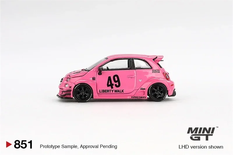 (Pre-order) MINI GT 1:64 ABARTH 595 LB-WORKS x Abas Works Pink LHD Blister box Ver. Diecast Model Car