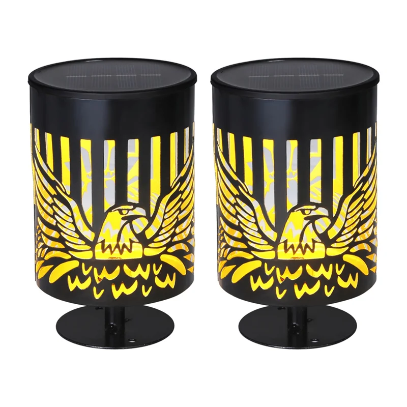 

【HAPPYH】металлические солнечные батареи, 2 шт., солнечные фонари для забора, уличные настенные ступенчатые светильники для сада, патио, декора заднего двора и двора