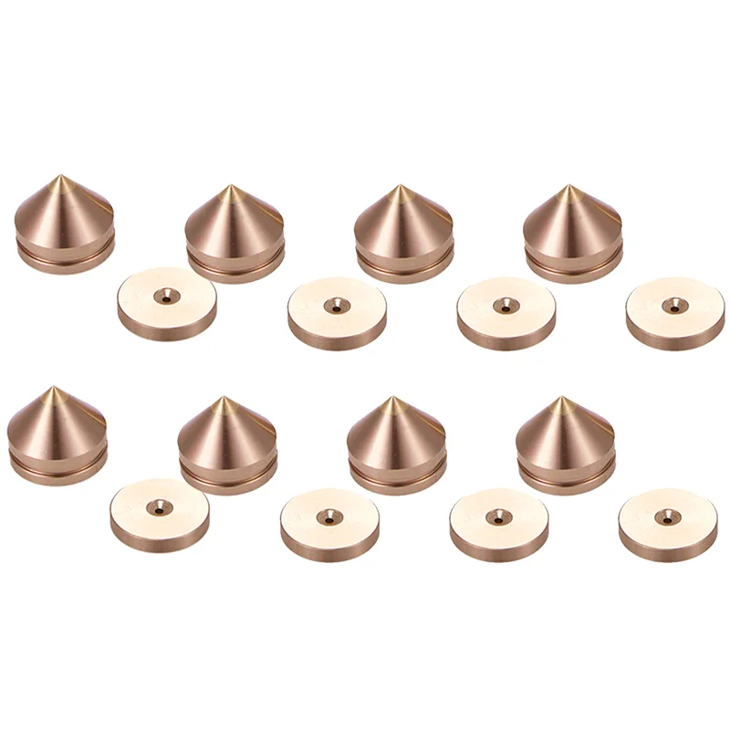 8 Set Speaker Stand Feet Foot Pad Aluminium Alloy Metal Spikes Cone Floor Foot Nail Champagne Gold