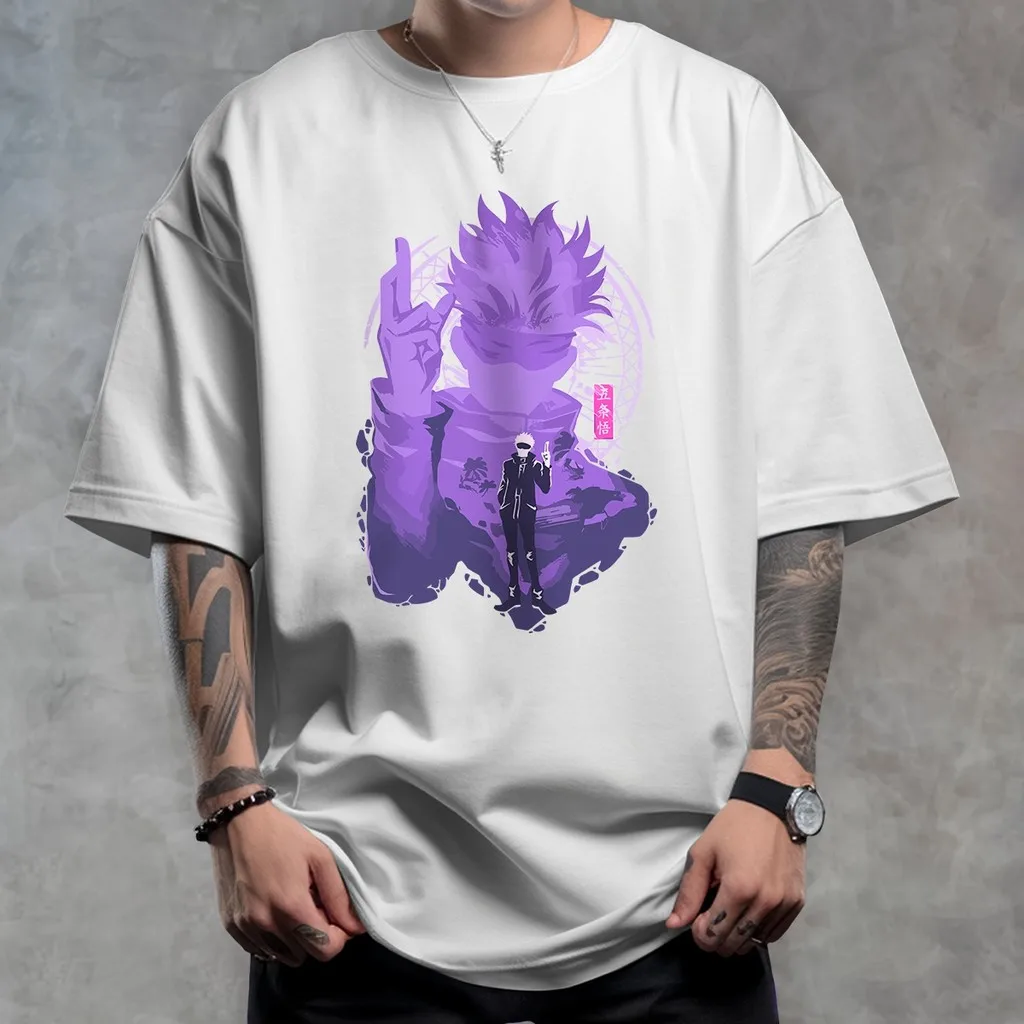 

Gojo Summer T-shirt Jujutsu Kaisen Men Women Anime Harajuku Vintage Short Sleeve Loose Oversized Casual Fitness Comfort Y2k Top