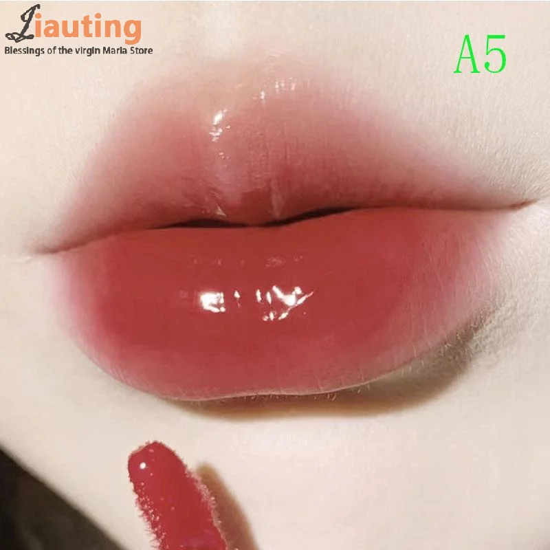 Herorange preto espelho brilho labial duradouro aquoso lábio esmalte translúcido marrom escuro vermelho batom líquido feminino beleza cosméticos labiais