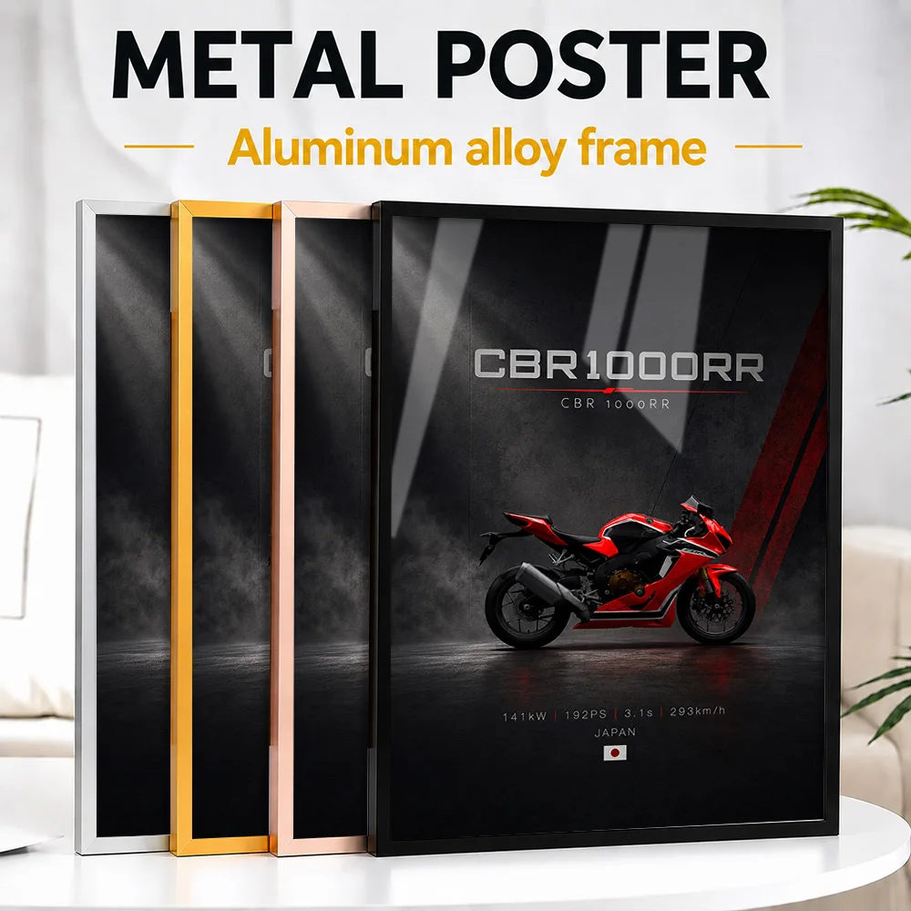 2017 Japan CBR 1000RR Motorcycle Framed Aluminum Metal Poster Customized Photo Rugged Machine Style Wall Art For Collector Room