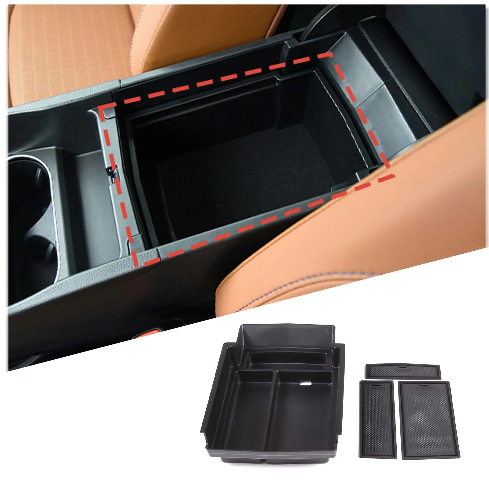 

For Toyota BZ4 2022+ ABS Car Card Phone Pocket Organizer Central Armrest Storage Box Interior Storage Accessories