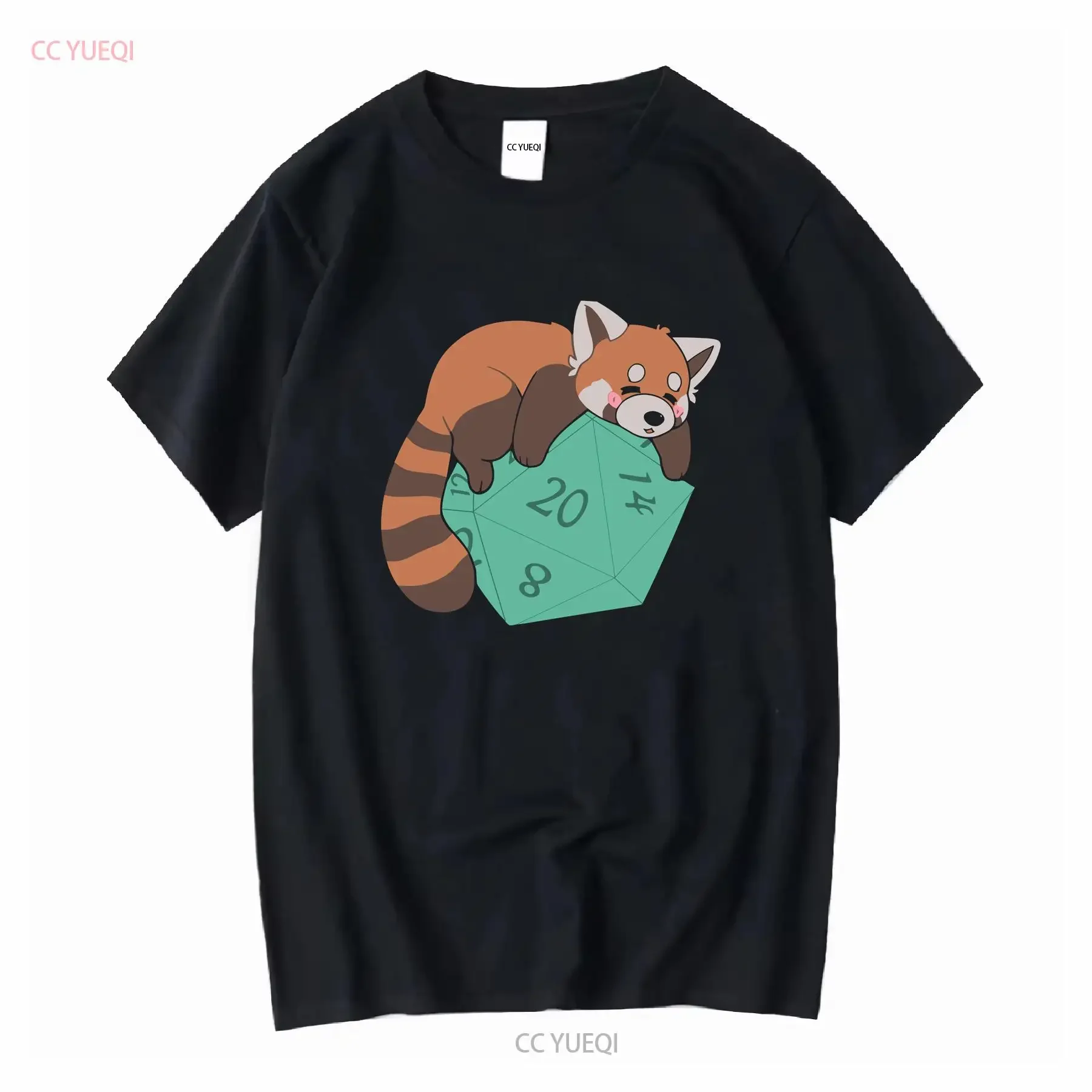 DnD Red Panda T Shirt D20 Dungeon Master Tabletop Gaming Bord Games vintage Washed Unisex Stretched homme designer clothes