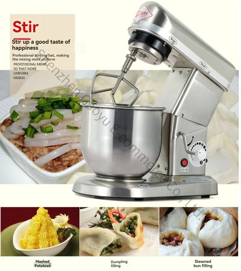 Kitchen Stand Mixer 5L 7L 10L,3-in-1 Dough Egg Beater with Hook,Whisk for Home Baking,Multipurpose Machine