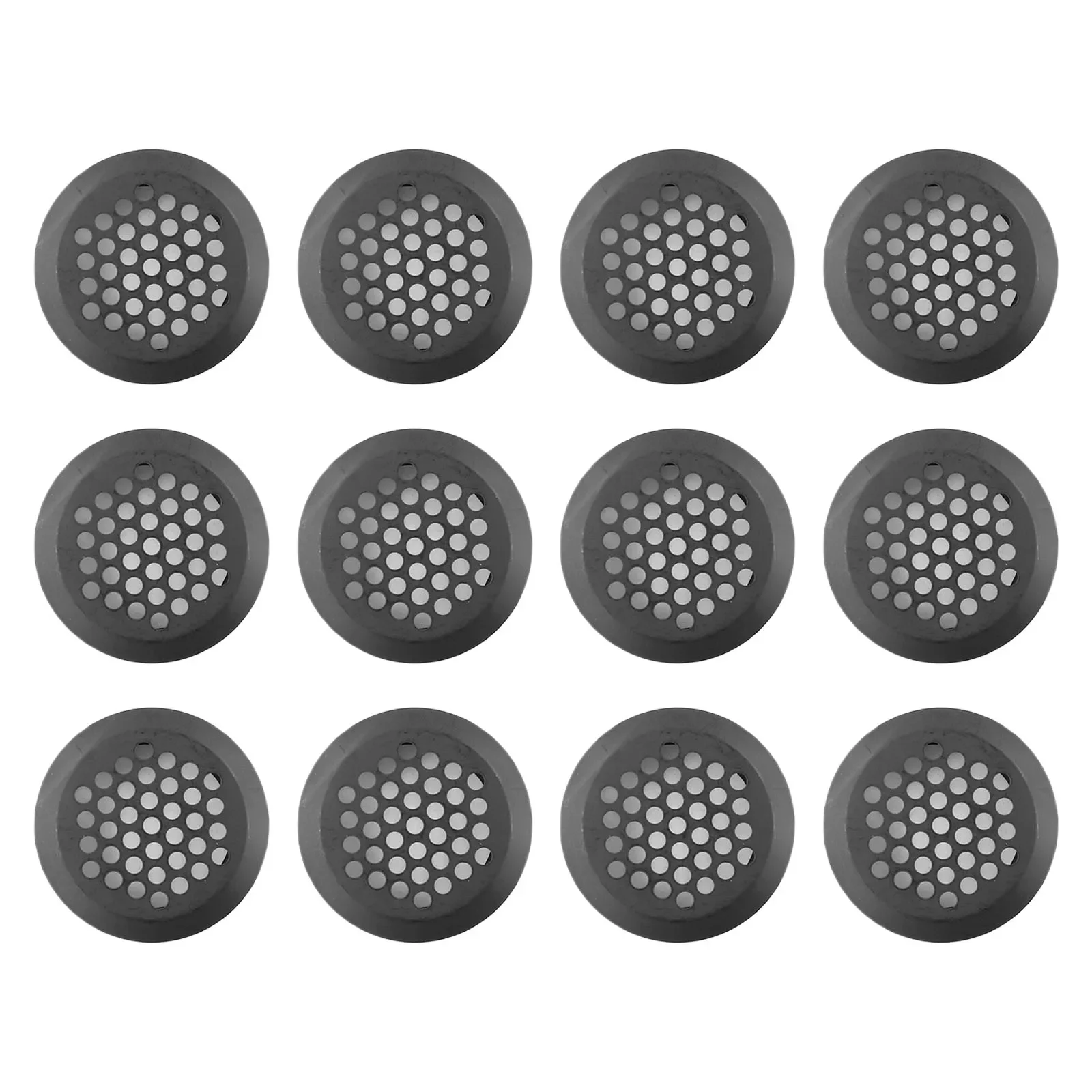 10/12PCS Ventilation Grilles Round Stainless Steel Air Vent Holes Black Louver Hole Durablity Mesh Vents Home Improvement Parts