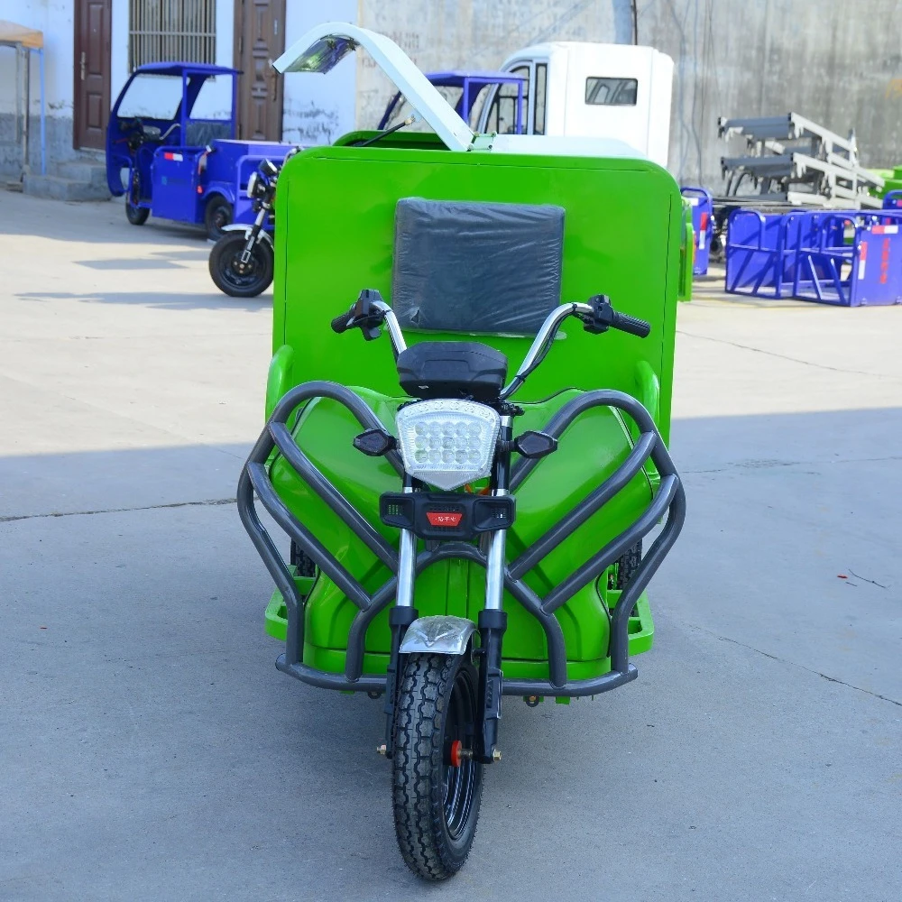Sustainable Urban Cleaning Electric Road Sweeper and Leaf Collection Vehicle Adult Big Wheel Tricycle with Open Body Type
