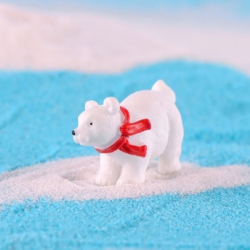 3 Teile/satz Tier Miniatur Weihnachten Eisbär Figuren Garten Micro Schnee Landschaft DIY Zubehör – Detail 7