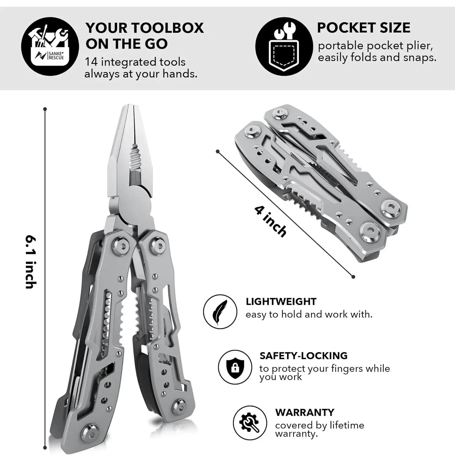 Outdoor Multitool Camping Portable Stainless Steel Edc Folding Premium Multifunction Tools Emergency Survival Knife Pliers