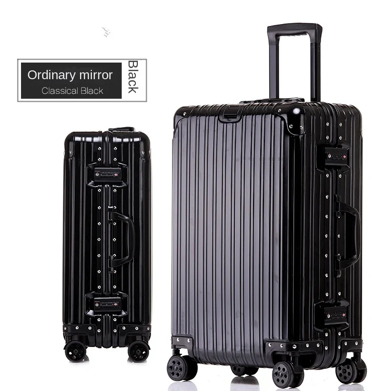 Aluminum Magnesium Suitcases Travel Password Trolley Case 20\'24\'26\'29 Inch Travel Wheeled Suitcases Metal Business Luggage