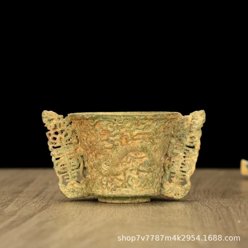 Brass alloy craftwork dragon cup home living room decorative ornament