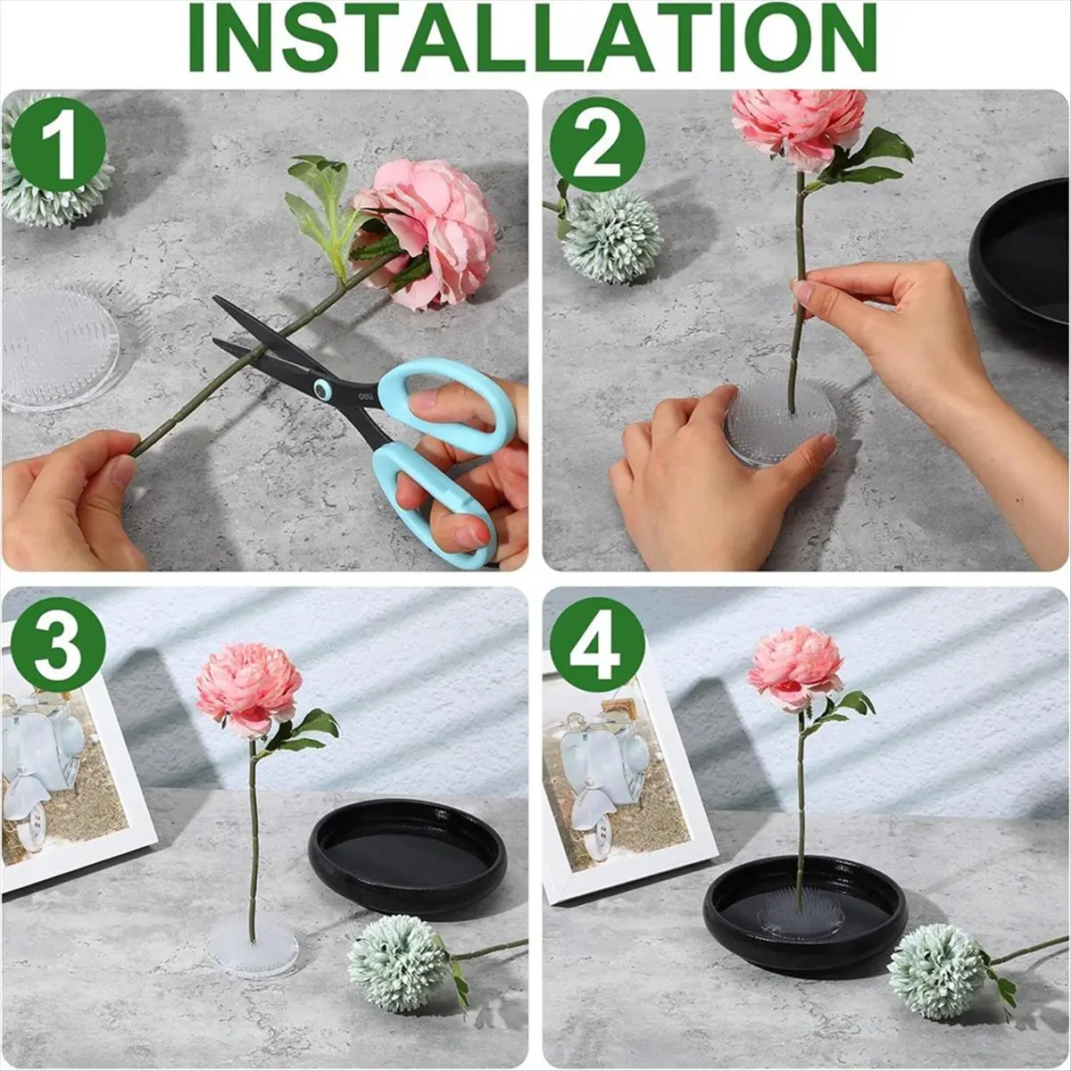 STOCK-16 Pieces Plastic Flower Frogs,for Vase Flower Pins Florist Supplies for Arrangements Summer Activity Wedding Decoration