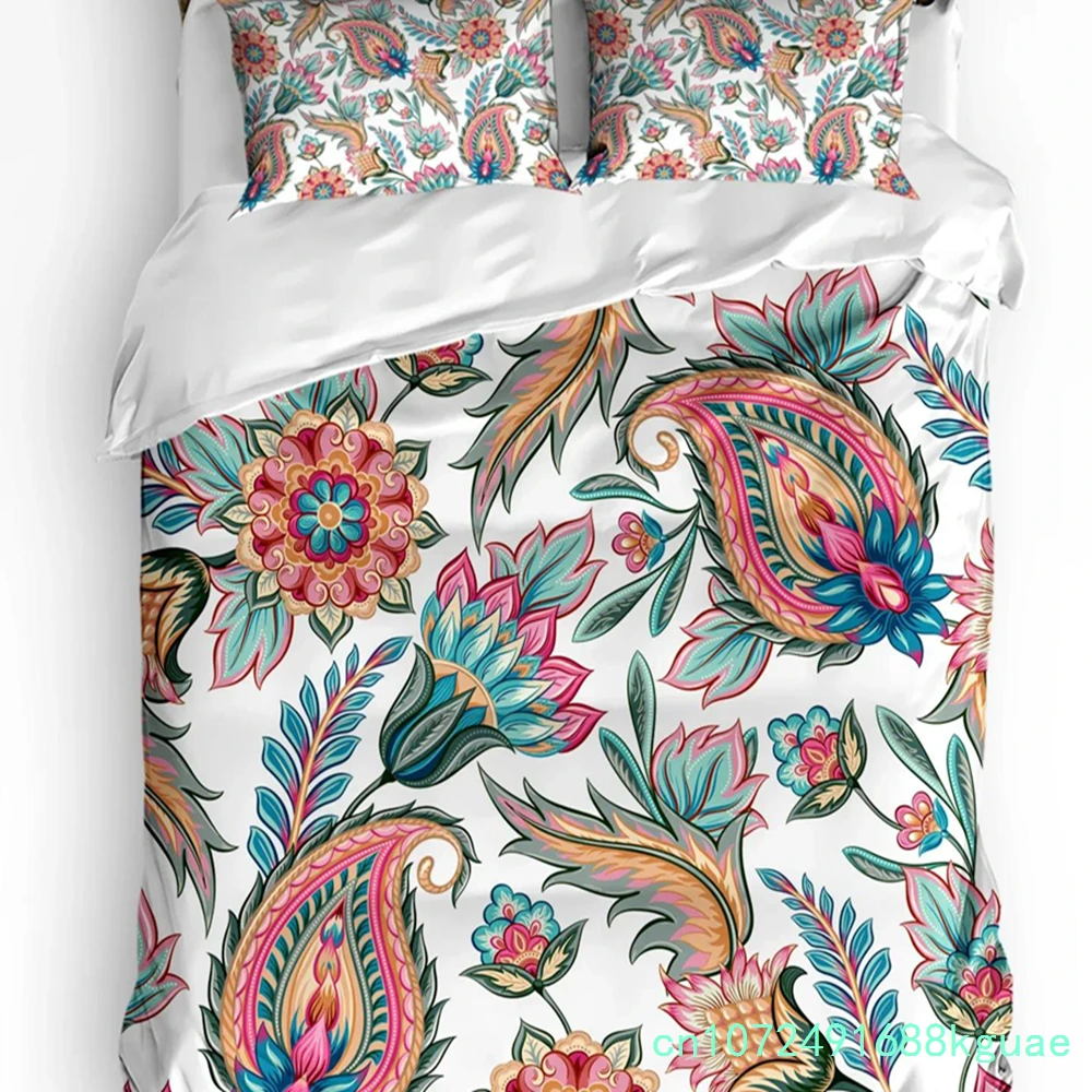 Bandana Paisley Black White Duvet Cover Bed Bedding Set Double Home Textile Quilt Cover Pillowcases Bedroom Bedding Set No Sheet
