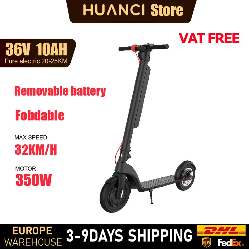 HX X8 Powerful Electric Scooter Adult 350W 10AH 36V Electric Kick Scooter Foldable 10.0 inch Wheel Self-Balance E Scooter