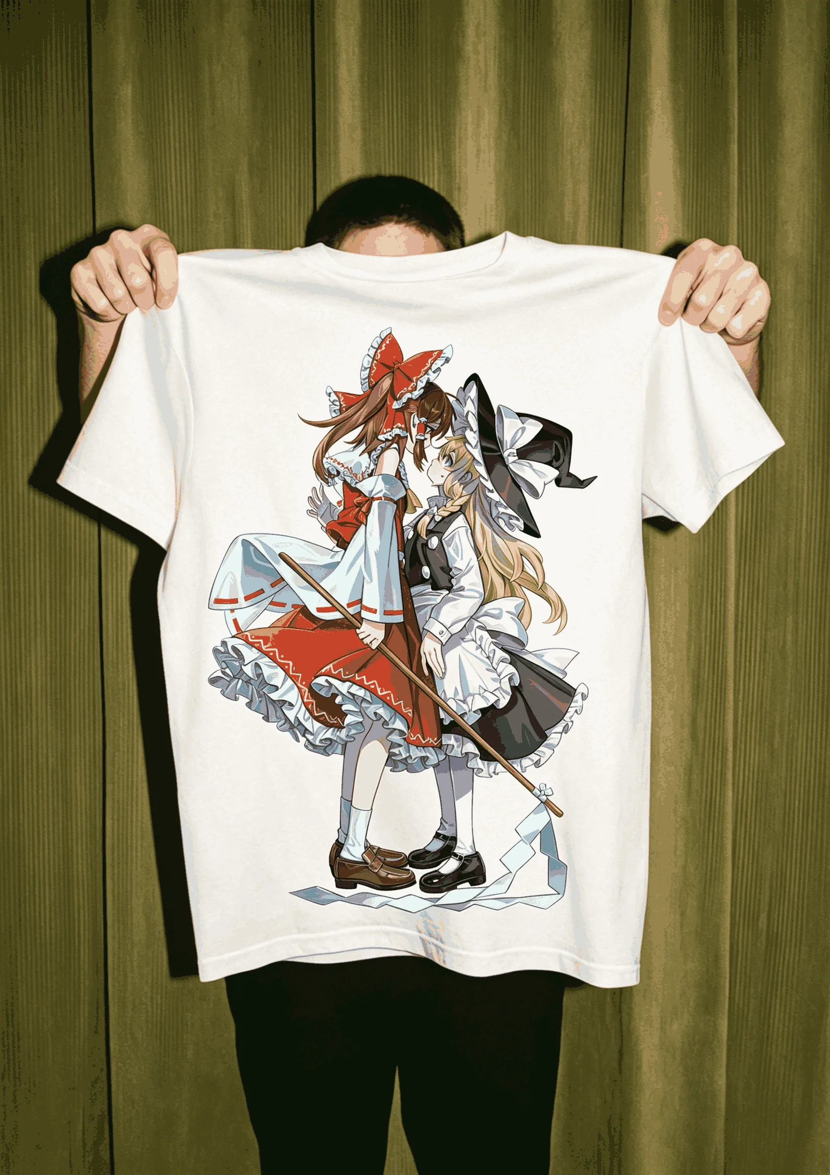 Touhou Project Oversized Unisex T-shirt Printed Cotton Neutral O-Neck Short Sleeve Vintage Loose Y2k Short Sleeves Classic soft