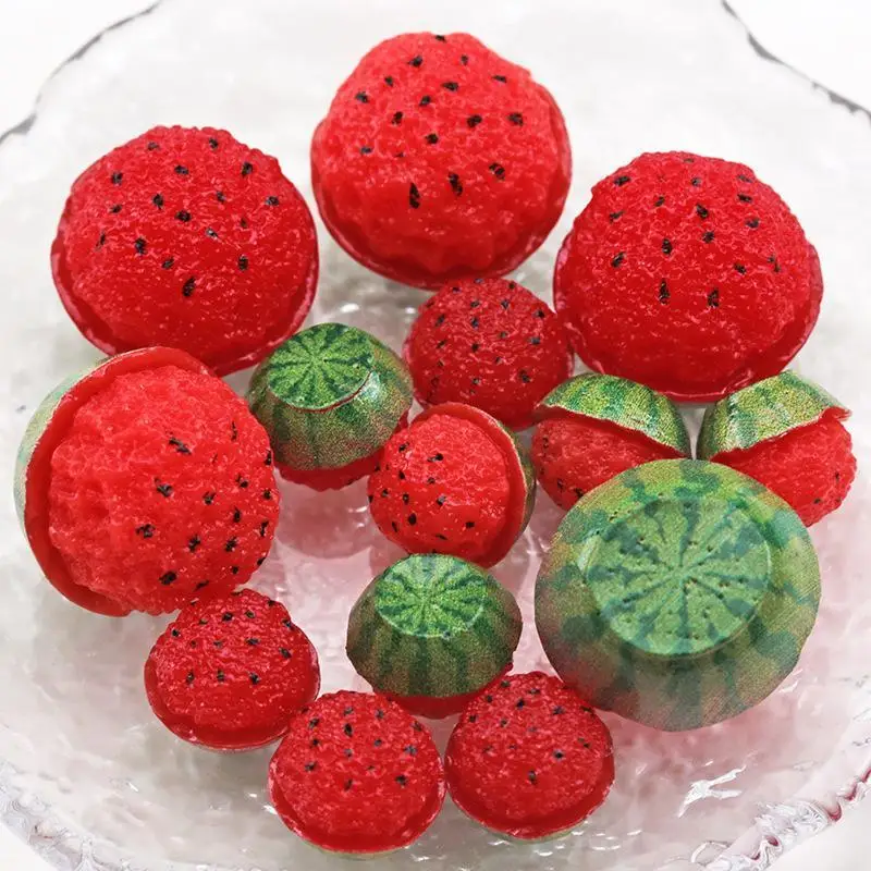 Cute Simulation Mini Watermelon Resin Charms 10Pcs Set for DIY Earrings Bracelet Keychain Craft Projects