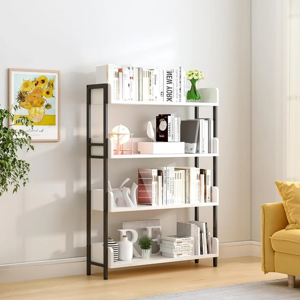 

Wide Open Plan Modern 4 Level Freestanding Display Shelf Display Stand Bookcase Cube Organizer Storage Locker Shelving for Books