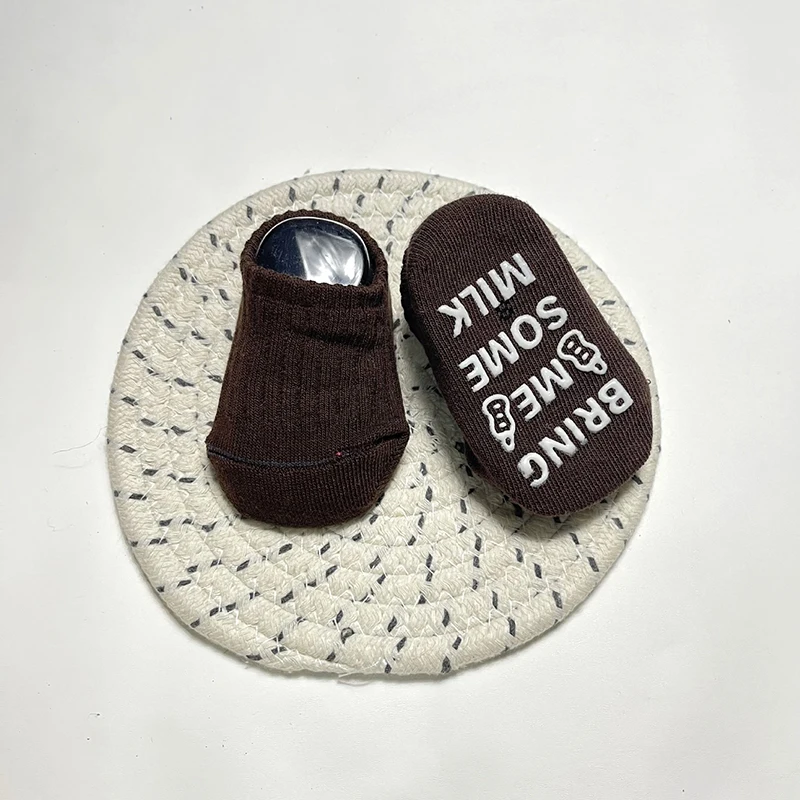 

Хлопковые детские носки-лодочки, Нескользящие напольные носки с резиновой подошвой, однотонные короткие носки для малышей от 0 до 3 лет, детская обувь