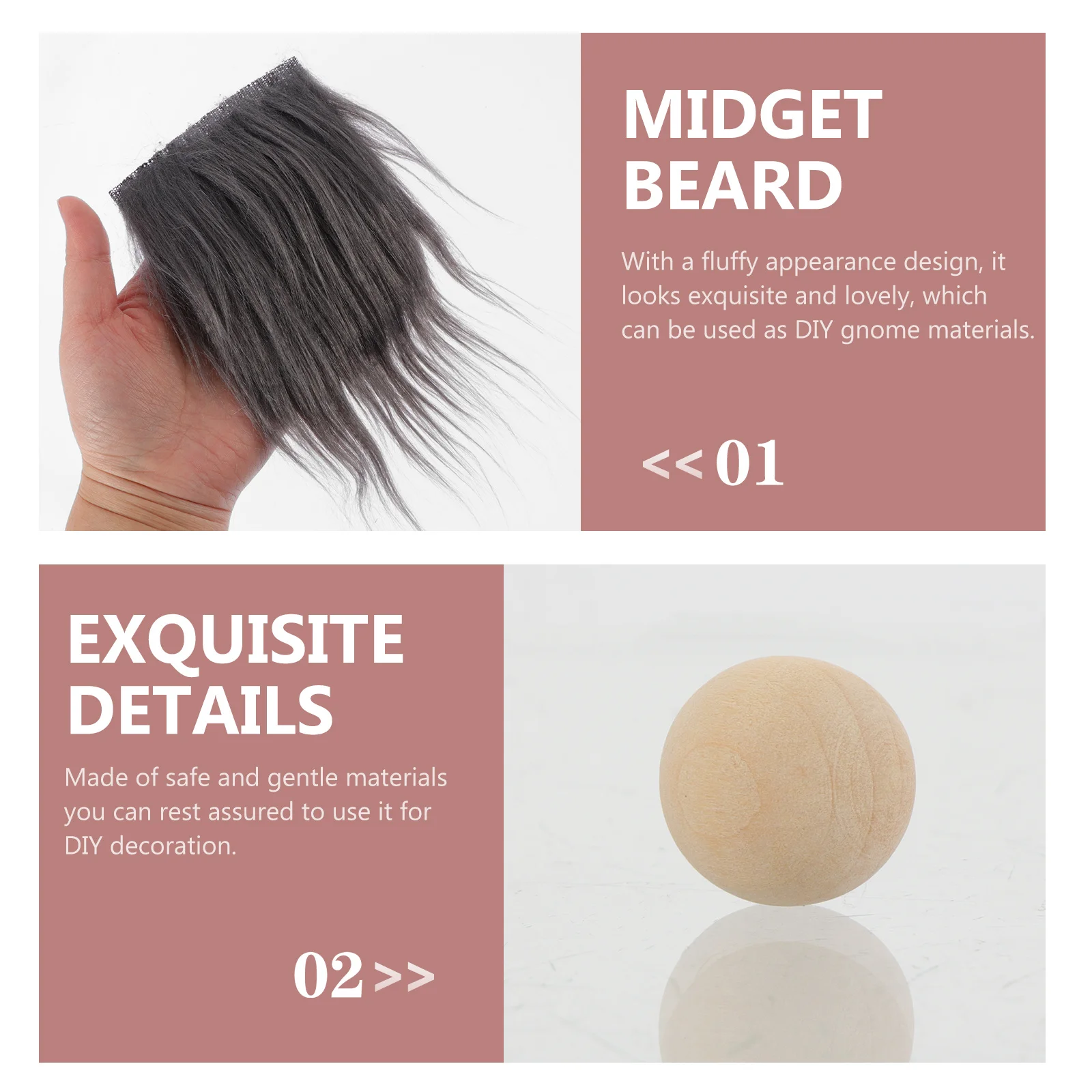 12 set Pre-Cut Gnome Faux Diy Craft Accessories Soft Beard Prop For Warm Comfortable Look Dwarf Beard Humanoid Accessories