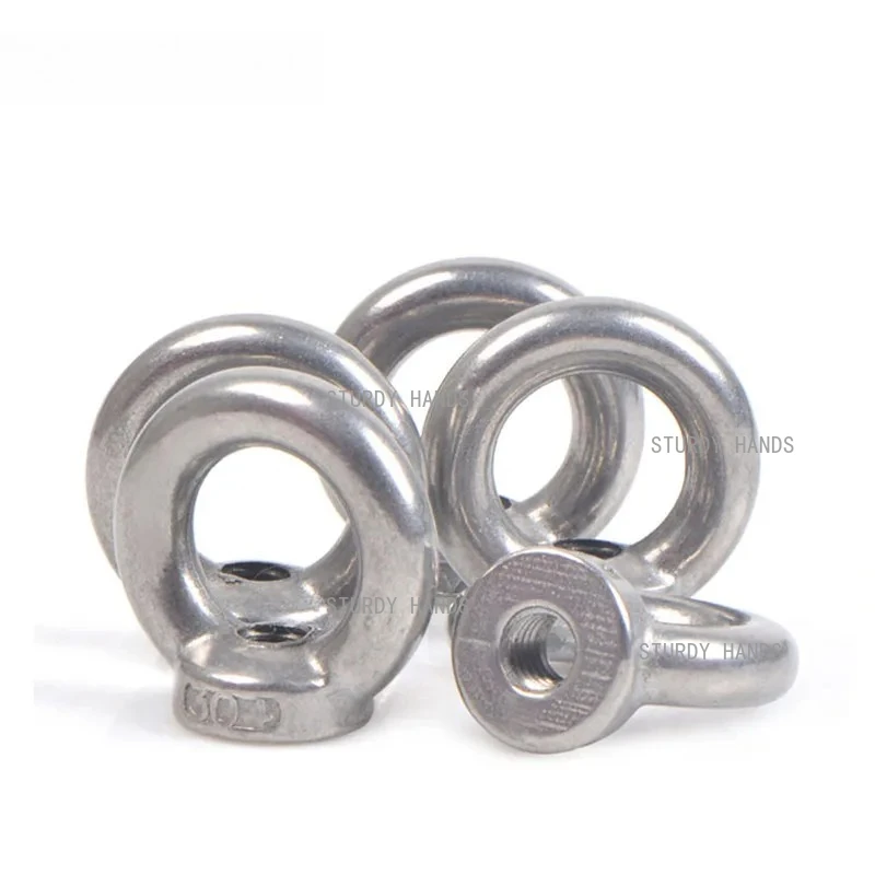 8pcs stainless steel lifting ring bolts hooks ship lifting ring nuts for lifting rope hardware accessories
