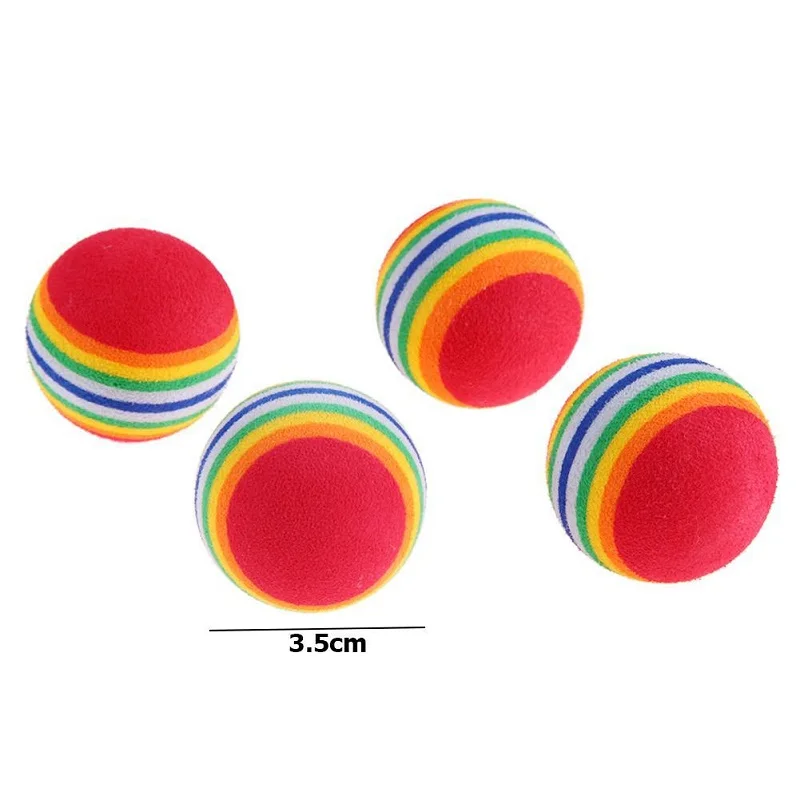 Rainbow EVA Cat Toys Ball Interactive Cat Dog Play Chewing Rattle Scratch EVA Ball Training Balls Pet Toys Supplies