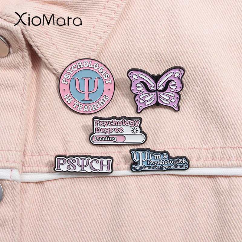 Psychology Degree Enamel Pin I'm a Psychologist Brooches Mental Health Lapel Backpack Badge Jewelry Gifts Accessories