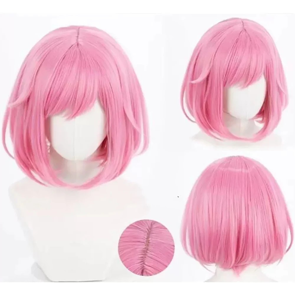 HAIRJOY Perruques synthétiques Emu Otori in Wonderlands×Showtime Cosplay, perruques roses pour costumes d'anime, avec filet rose