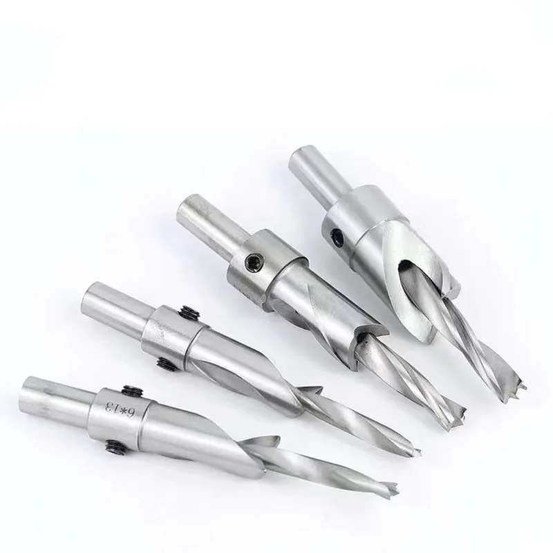 Lavorazione del legno testa svasata trapano per insalata acciaio ad alta velocità Step Hole Opener svasatore Step Drill Bit Foro per vite Utensili