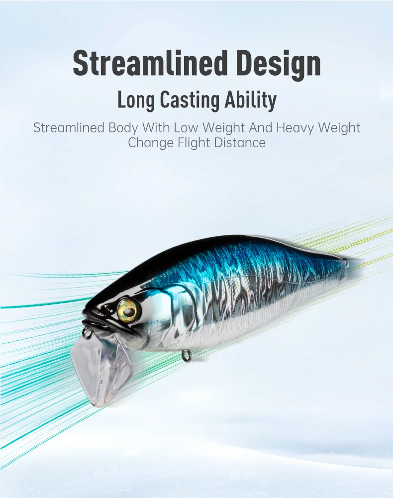 I-JACK Minnow Angelköder, 107,7 mm, 30 g, schwimmendes Schwimmen, hochwertige harte Köder, Geräuschsystem, Wobbler für Barsch, Hecht – Detail 5
