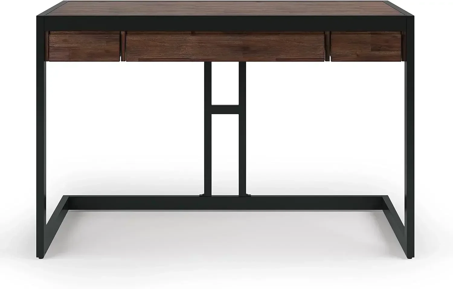 Erina SOLID ACACACIA WOOD-Modern Industrial Office Desk, 48 Polegada Wide, pequeno, em carvão afligido, mesa de escrita