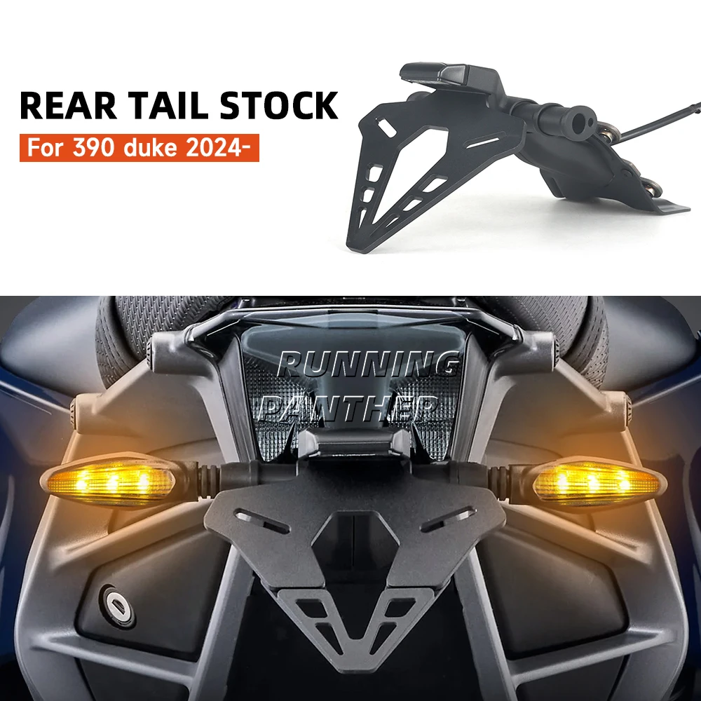 

For 390duke 390 Duke Duke390 2024 2025 Motorcycle Rear Short Tail Stock Tidy License Plate Holder Tailstock Bracket LED Light