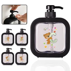 Press Type Lotion Bottle Portable Detachable Soap Dispenser Foam Split Bottle Large Capacity For Home House Bear Letter Pattern