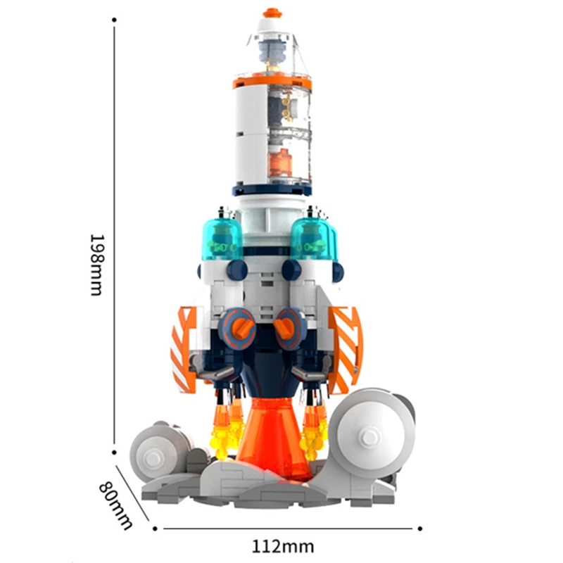 2024 MOC Aerospaces Astronaut Rocket V Launch Space Station Spacecrafts City Building Blocks Classic Model Bricks Kits Ideas