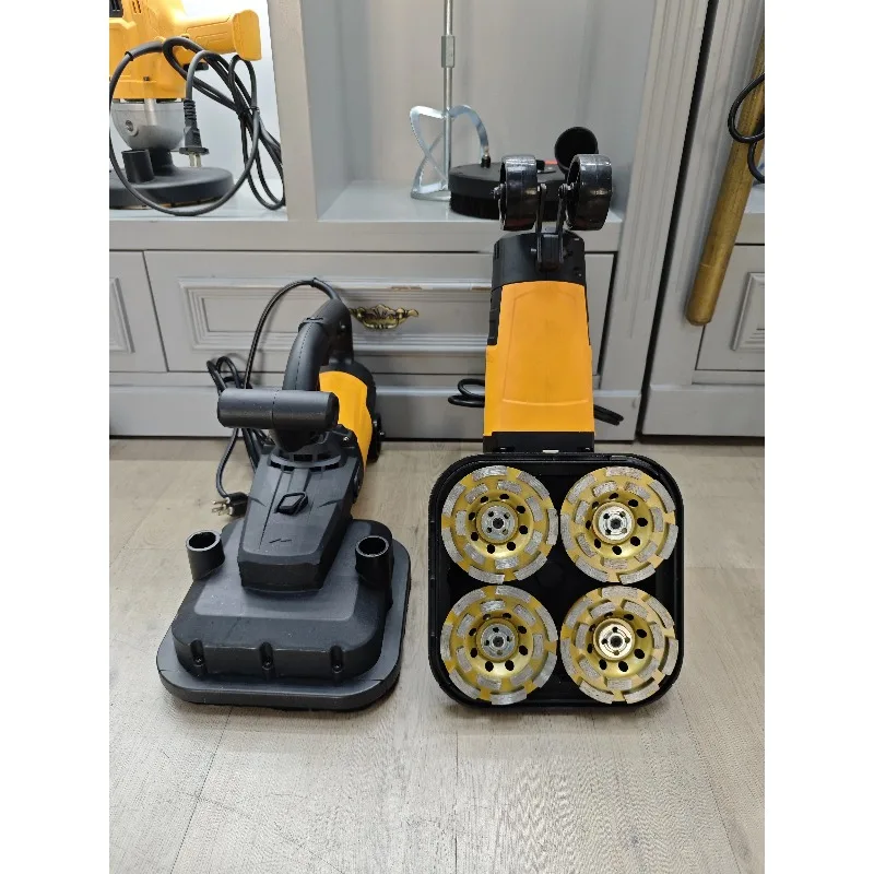 Small 2.2kw 110v 220v Handheld Concrete Floor Grinder Polisher Epoxy Floor Grinder Concrete Machine Polisher With Handrail