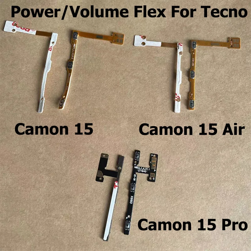 

Power On Off Volume Side Button Key For Tecno Camon 15 Air Pro Power Connector Flex Cable Replacement Parts