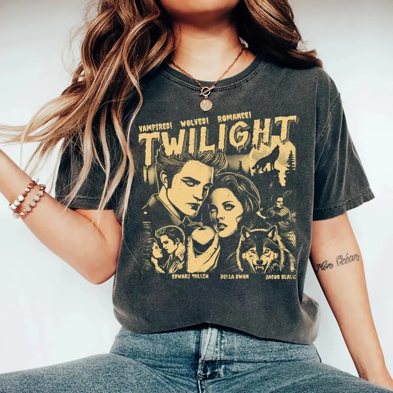 Twilight Series T-shirt, Manga Vampire Women's T-shirt, Summer New Unisex High Street T-shirt