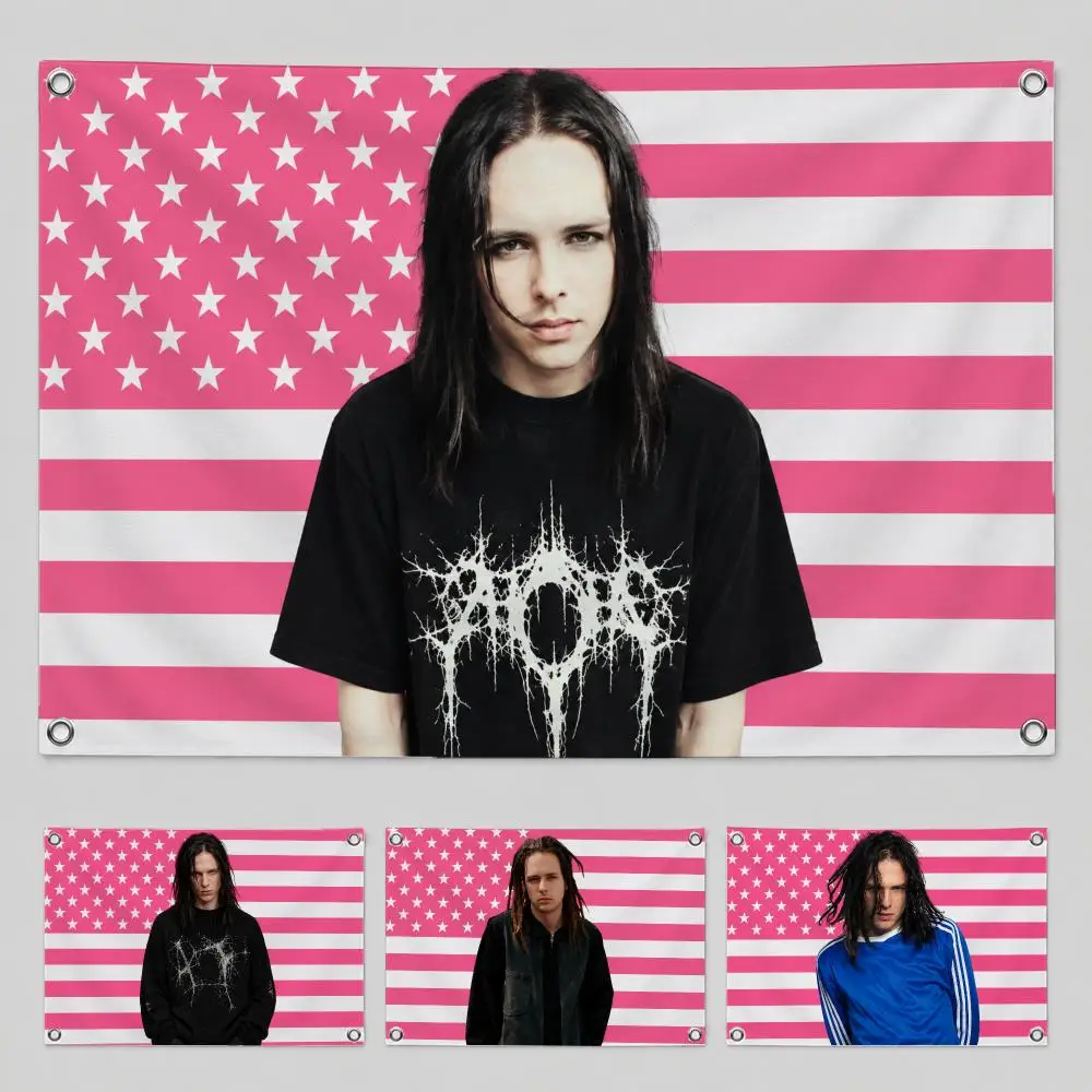 Singer Jonathan Davis Flags Yard Garden Decor Banner Indoor Outdoor Wall Hanging Flag Home Patio Wall Art Decoration