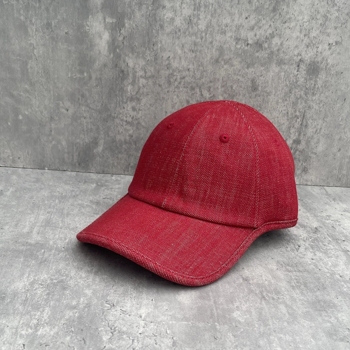 Vintage Red Cotton Denim Baseball Cap Unisex Wide Brim Deep Baseball Caps Versatile Outdoor Sport Sun Hats