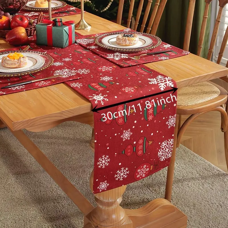 

Рождественская декоративная дорожка для стола с цифровой печатью, домашняя дорожка для стола в отеле и ресторане, универсальная дорожка для стола на четыре сезона